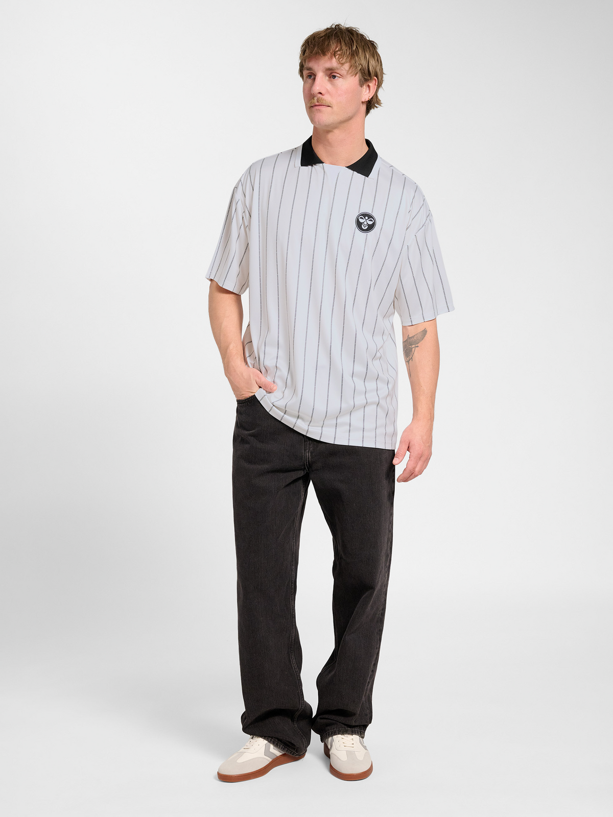 Chevron Pinstripe Polo Shirt