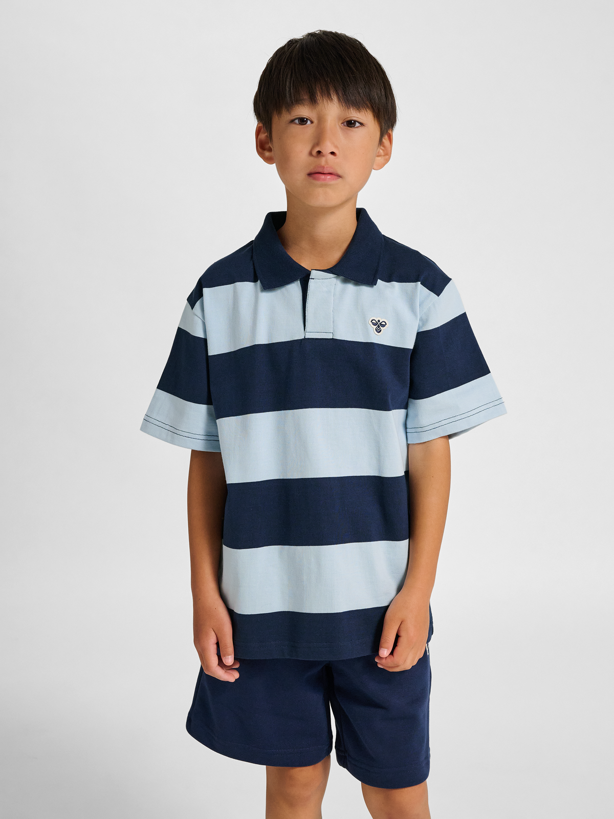 hmlJR LOOSE STRIPED POLO S/S BEE