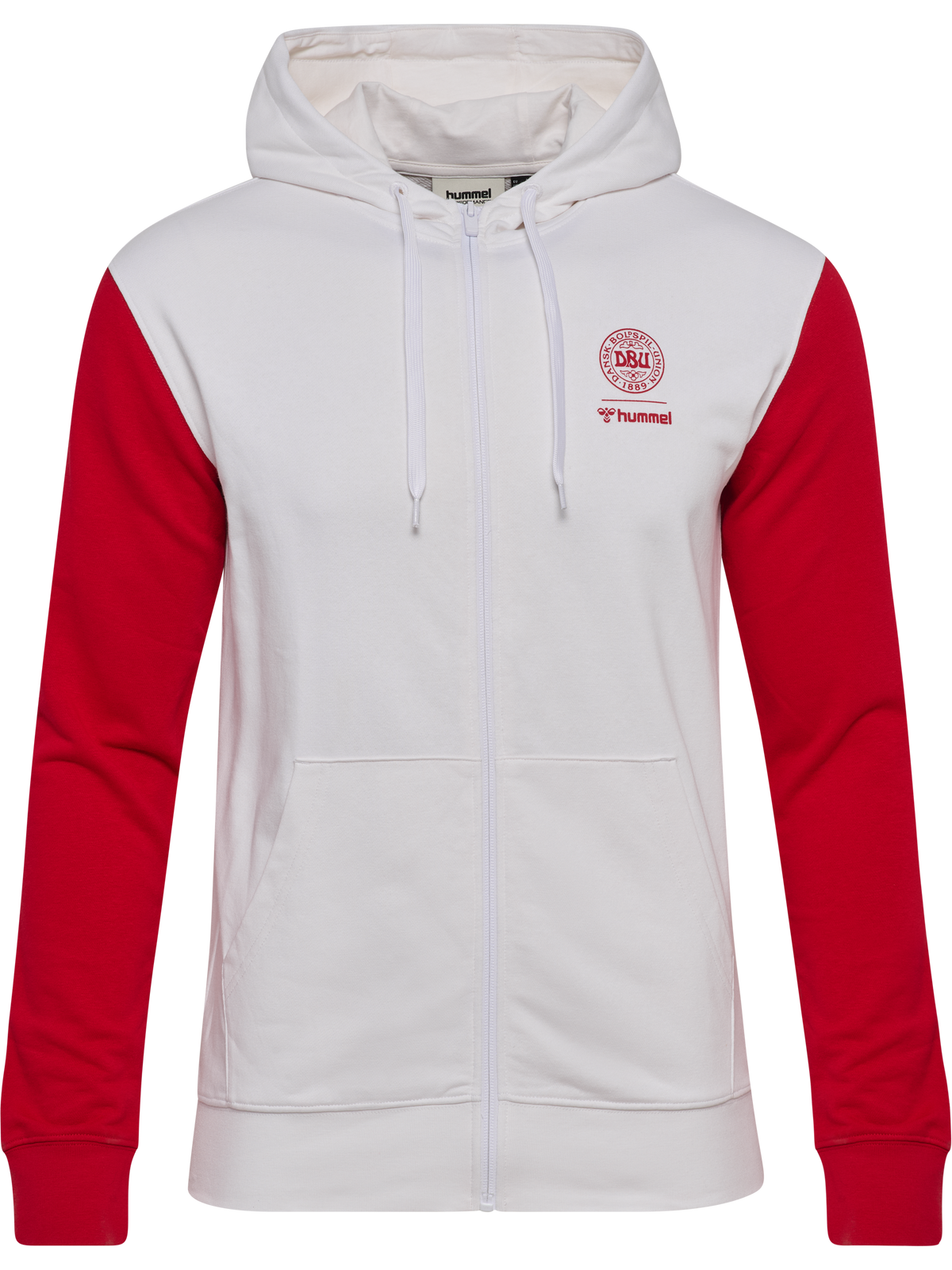 DBU 26 FAN RED-WHITE ZIP HOOD